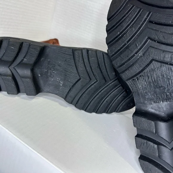 Polo Ralph Lauren Udel Dark Brown Leather Duck Boots Mens Size 7D - Picture 11 of 11